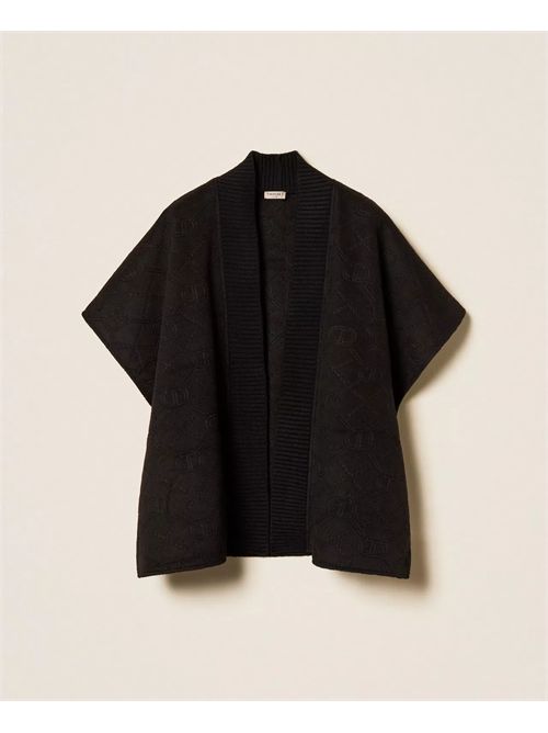 Poncho in panno con Oval T TWINSET | TO5420/00006